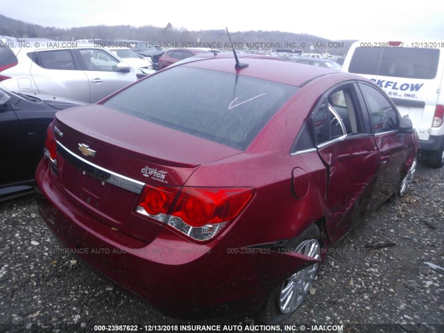 1G1PJ5S93B7193557 - 2011 CHEVROLET CRUZE ECO RED photo 4