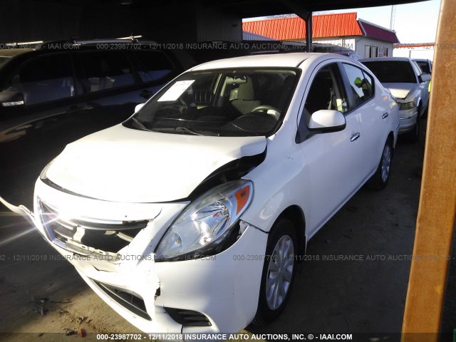 3N1CN7AP6CL835503 - 2012 NISSAN VERSA S/SV/SL WHITE photo 2