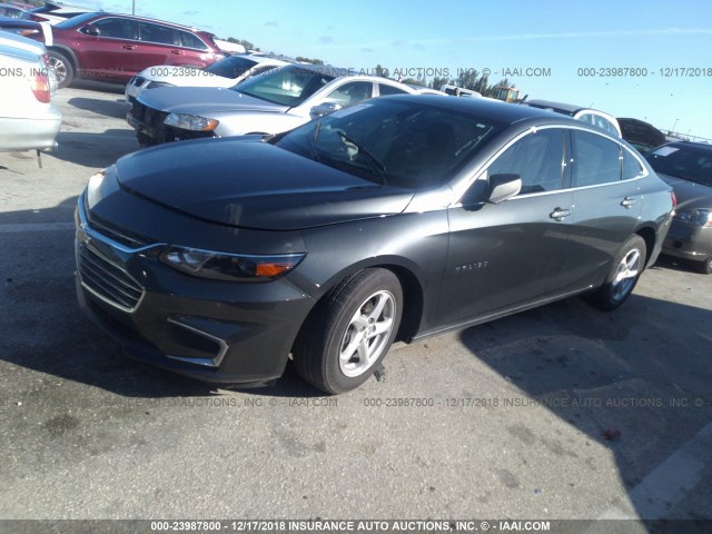 1G1ZB5STXHF114787 - 2017 CHEVROLET MALIBU LS GRAY photo 2