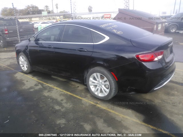 1C3CCCAB8FN502518 - 2015 CHRYSLER 200 LIMITED BLACK photo 3