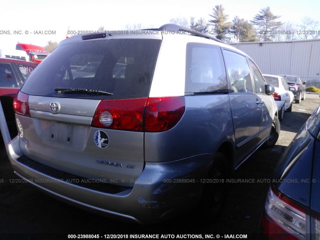 5TDZK23C88S216609 - 2008 TOYOTA SIENNA CE/LE SILVER photo 4