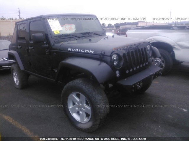 1C4BJWFG0GL158764 - 2016 JEEP WRANGLER UNLIMITE RUBICON BLACK photo 1