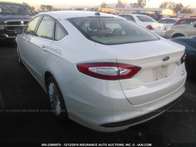 3FA6P0LU6GR388971 - 2016 FORD FUSION SE HYBRID WHITE photo 3