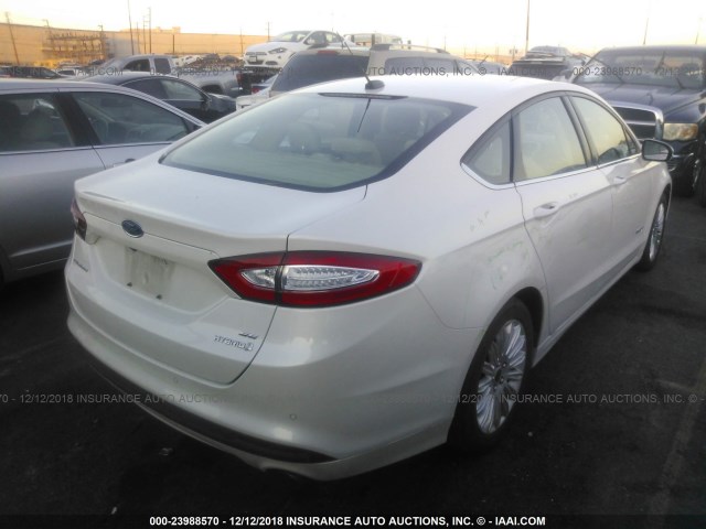 3FA6P0LU6GR388971 - 2016 FORD FUSION SE HYBRID WHITE photo 4