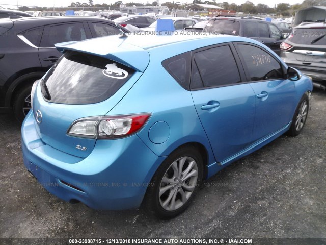 JM1BL1H51A1196208 - 2010 MAZDA 3 S BLUE photo 4