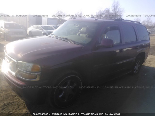 1GKEK63U74J308840 - 2004 GMC YUKON DENALI BURGUNDY photo 2