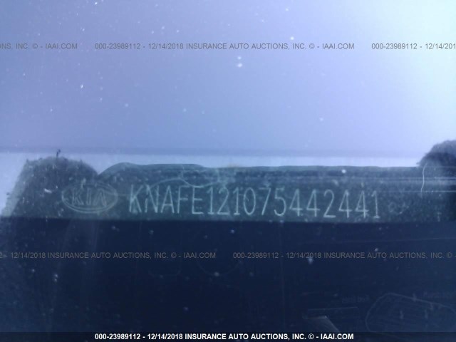 KNAFE121075442441 - 2007 KIA SPECTRA EX/LX BLACK photo 9