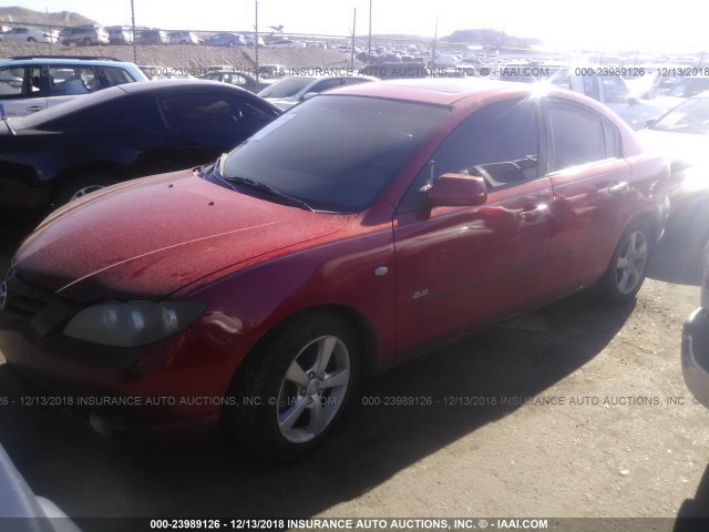 JM1BK123251254259 - 2005 MAZDA 3 S MAROON photo 2