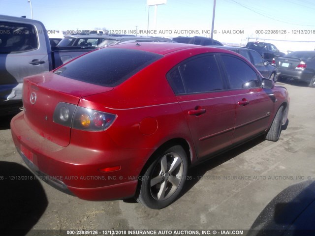 JM1BK123251254259 - 2005 MAZDA 3 S MAROON photo 4