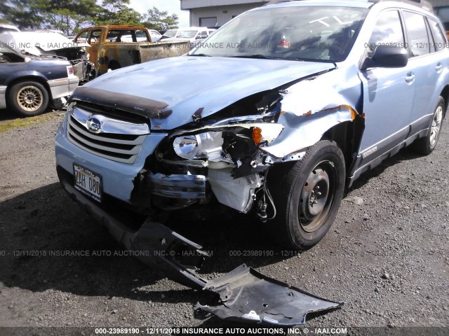 4S4BRCAC8B3387581 - 2011 SUBARU OUTBACK 2.5I BLUE photo 6