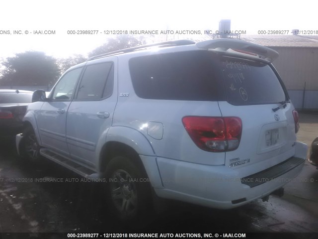 5TDZT34A77S293342 - 2007 TOYOTA SEQUOIA SR5 WHITE photo 3