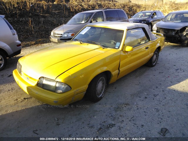 1FABP44A1HF180781 - 1987 FORD MUSTANG LX YELLOW photo 2