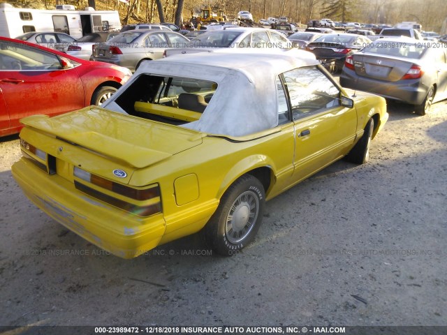 1FABP44A1HF180781 - 1987 FORD MUSTANG LX YELLOW photo 4