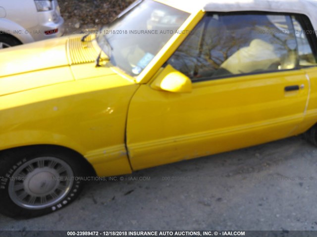 1FABP44A1HF180781 - 1987 FORD MUSTANG LX YELLOW photo 6