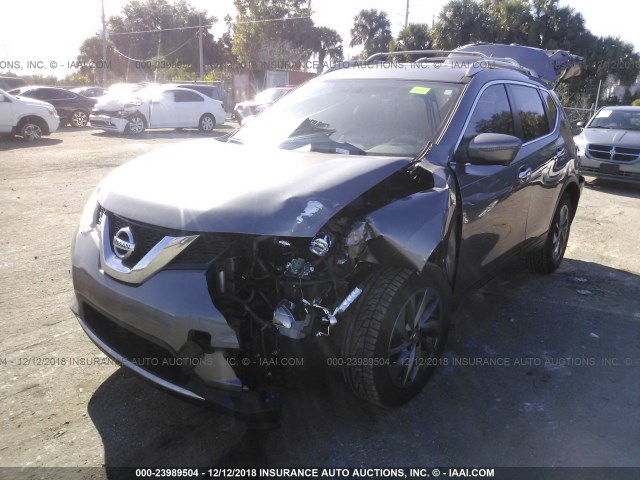 5N1AT2MTXGC762350 - 2016 NISSAN ROGUE S/SL/SV GRAY photo 2