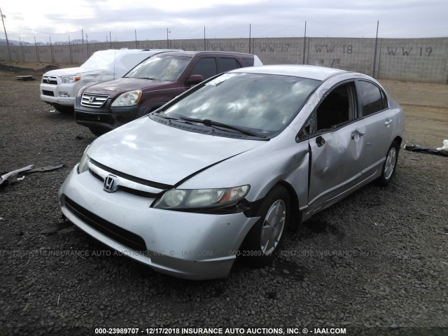 JHMFA362X8S014195 - 2008 HONDA CIVIC HYBRID SILVER photo 2