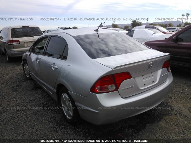 JHMFA362X8S014195 - 2008 HONDA CIVIC HYBRID SILVER photo 3