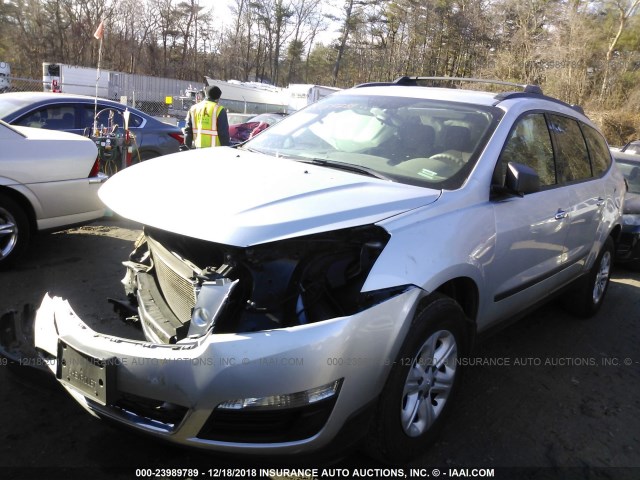 1GNKRFED2DJ111055 - 2013 CHEVROLET TRAVERSE LS SILVER photo 2