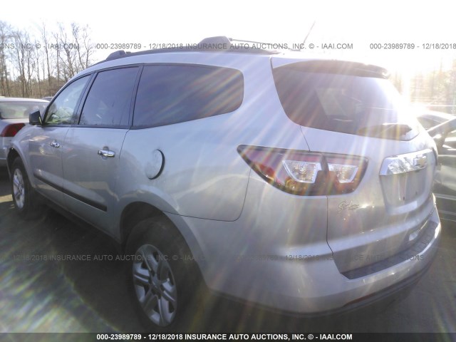 1GNKRFED2DJ111055 - 2013 CHEVROLET TRAVERSE LS SILVER photo 3