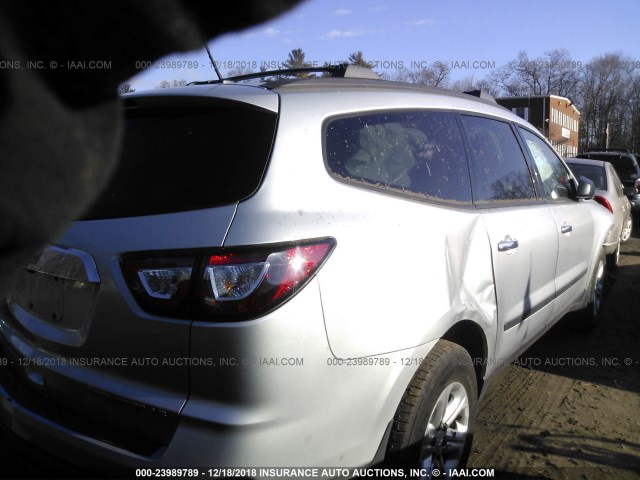 1GNKRFED2DJ111055 - 2013 CHEVROLET TRAVERSE LS SILVER photo 4