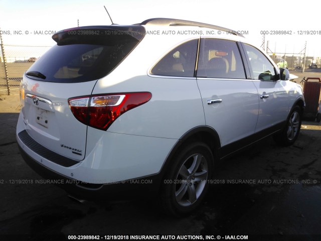 KM8NU4CCXBU163723 - 2011 HYUNDAI VERACRUZ GLS/LIMITED WHITE photo 4