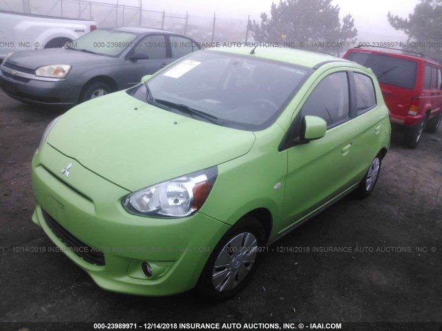 ML32A3HJ4EH026018 - 2014 MITSUBISHI MIRAGE DE GREEN photo 2