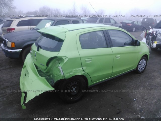 ML32A3HJ4EH026018 - 2014 MITSUBISHI MIRAGE DE GREEN photo 4