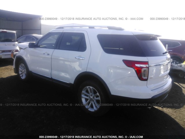 1FM5K7D89DGB79737 - 2013 FORD EXPLORER XLT WHITE photo 3