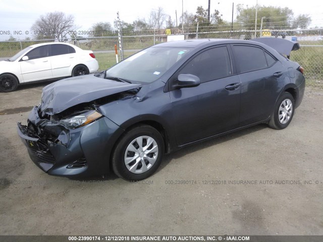 5YFBURHE8HP592055 - 2017 TOYOTA COROLLA L/LE/XLE/SE/XSE BLUE photo 2