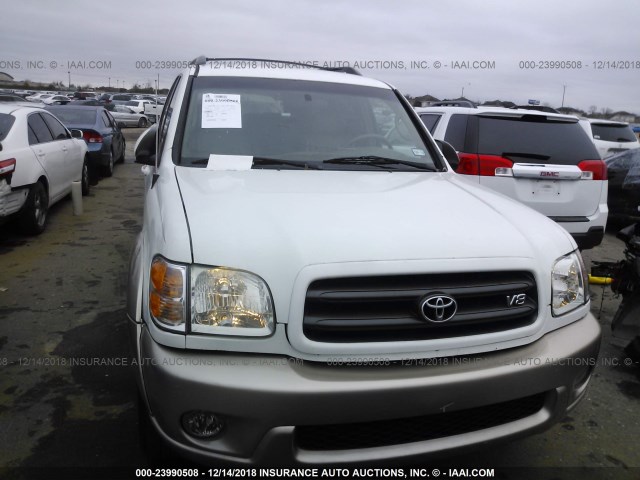 5TDZT34A64S213203 - 2004 TOYOTA SEQUOIA SR5 WHITE photo 6