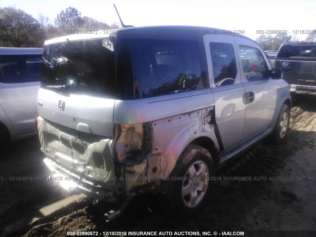 5J6YH18635L010290 - 2005 HONDA ELEMENT EX SILVER photo 4