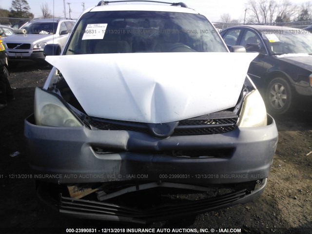 5TDZA23C54S219187 - 2004 TOYOTA SIENNA CE/LE WHITE photo 6