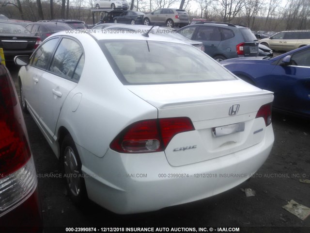 JHMFA36236S002726 - 2006 HONDA CIVIC HYBRID WHITE photo 3