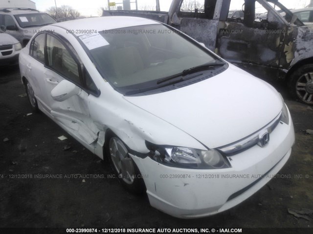 JHMFA36236S002726 - 2006 HONDA CIVIC HYBRID WHITE photo 6