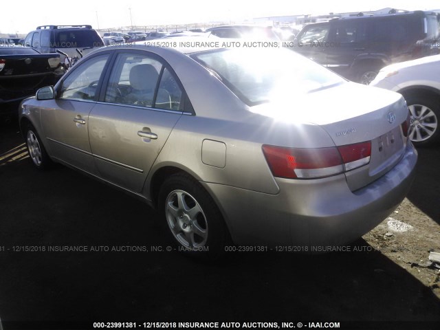 5NPEU46C06H062643 - 2006 HYUNDAI SONATA GLS/LX GOLD photo 3