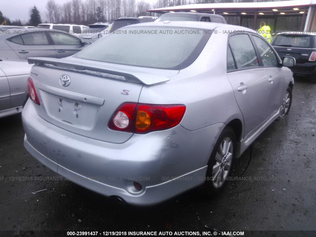 2T1BU4EE1AC447789 - 2010 TOYOTA COROLLA S/LE/XLE SILVER photo 4