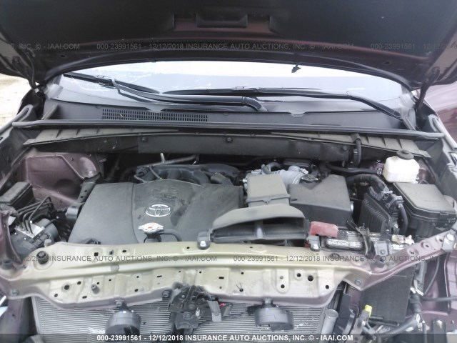 5TDZZRFH6JS247522 - 2018 TOYOTA HIGHLANDER LE/LE PLUS MAROON photo 10