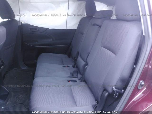 5TDZZRFH6JS247522 - 2018 TOYOTA HIGHLANDER LE/LE PLUS MAROON photo 8