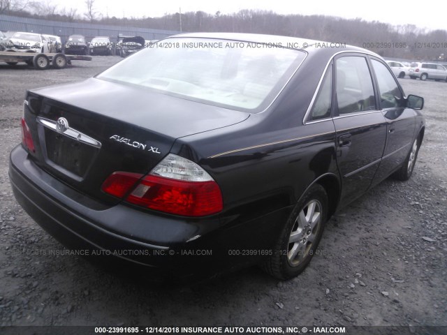 4T1BF28B63U285787 - 2003 TOYOTA AVALON XL/XLS BLACK photo 4