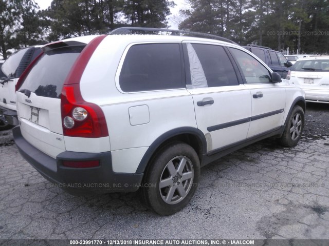 YV4CZ592X61239818 - 2006 VOLVO XC90 WHITE photo 4