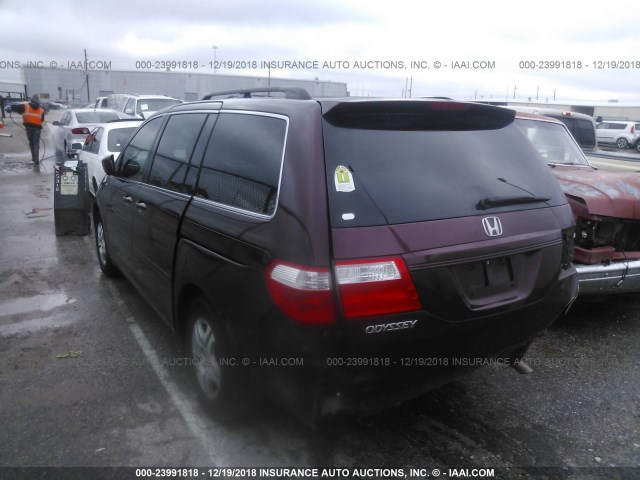 5FNRL38627B459339 - 2007 HONDA ODYSSEY EXL MAROON photo 3