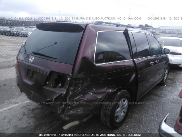 5FNRL38627B459339 - 2007 HONDA ODYSSEY EXL MAROON photo 4