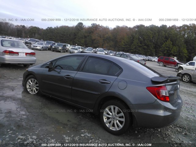 19XFB2F99CE010902 - 2012 HONDA CIVIC EXL GRAY photo 3