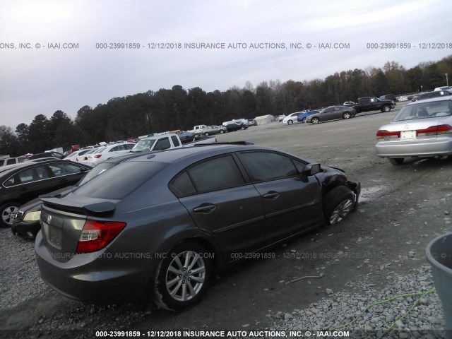 19XFB2F99CE010902 - 2012 HONDA CIVIC EXL GRAY photo 4