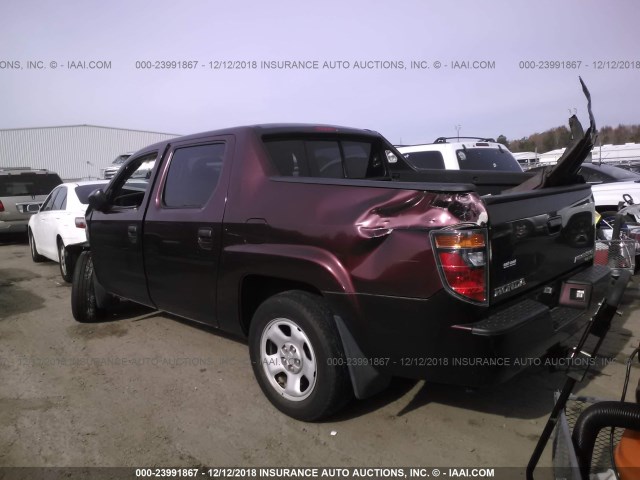 2HJYK16228H538214 - 2008 HONDA RIDGELINE RT MAROON photo 3