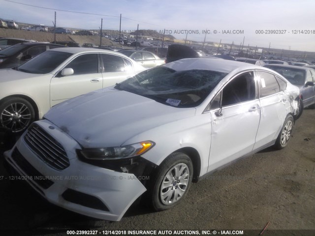 3FA6P0G75ER307685 - 2014 FORD FUSION S WHITE photo 2