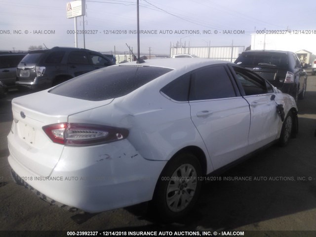 3FA6P0G75ER307685 - 2014 FORD FUSION S WHITE photo 4