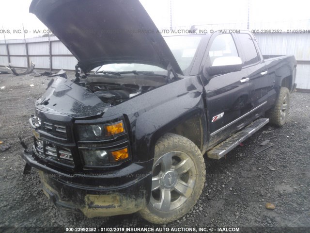 1GCVKREC6FZ288201 - 2015 CHEVROLET SILVERADO K1500 LT BLACK photo 2