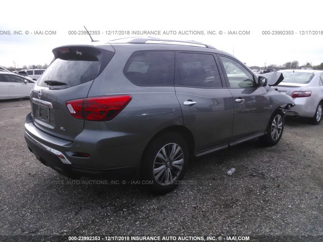 5N1DR2MN4JC626171 - 2018 NISSAN PATHFINDER S/SV/SL/PLATINUM GRAY photo 4