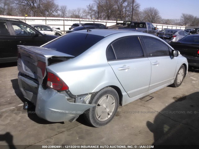 JHMFA362X7S003602 - 2007 HONDA CIVIC HYBRID BLUE photo 4